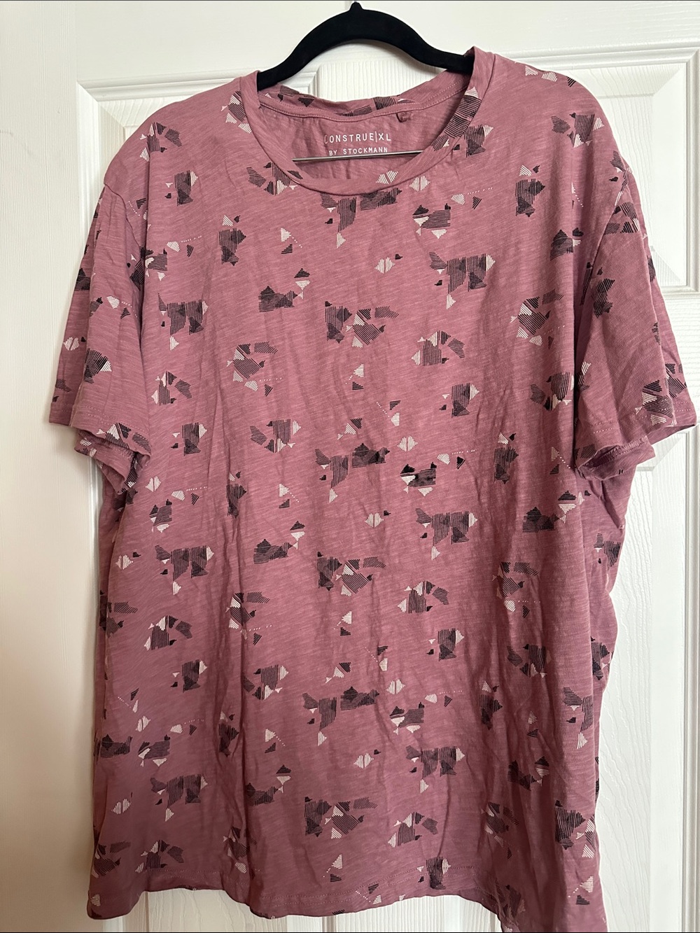 Dusty Rose Geo-Print Short Sleeve Tee